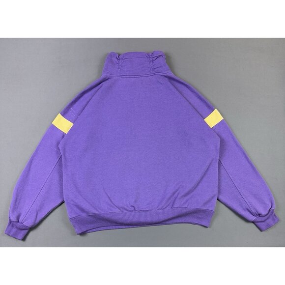 Rare Vintage Converse Magic Johnson Purple Yellow Sweater Lakers Zip Neck Medium - Picture 2 of 16